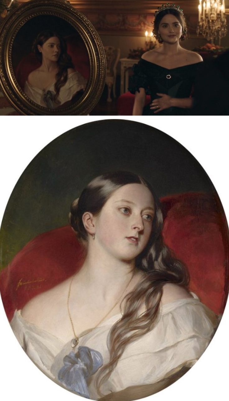 two pictures of women in formal dress, one with long hair