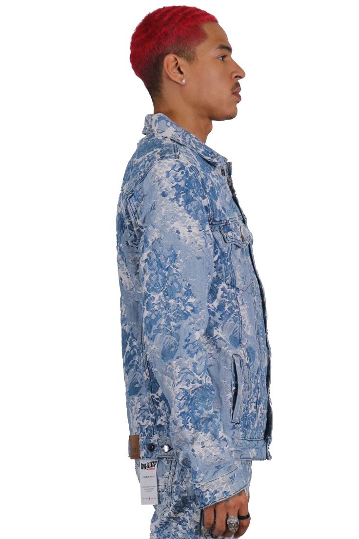 Men's premium jacquard pattern denim jacket.This stylish denim jacket made jacquard pattern denim fabric. Visually attractive & perfect for street life style!Non-stretchableModel 5'10''. Wears Medium Top & 32 Bottom100% cottonLove to KLEEP / Love YourselfImported.Designed by KLEEP Street Life, Jacquard Pattern, Denim Fabric, Stylish Design, Life Style, Denim Jacket, Comfort Fit, Street Style, Make It Yourself