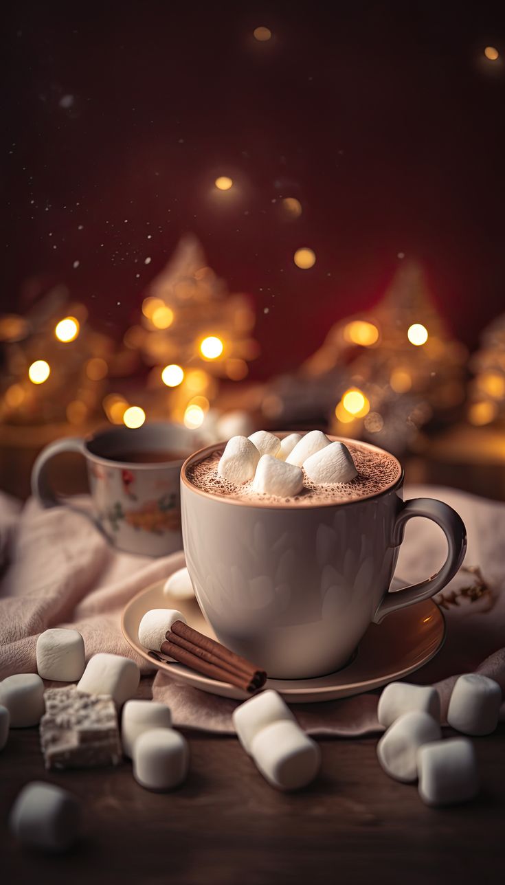 hot chocolate with marshmallows in a cup