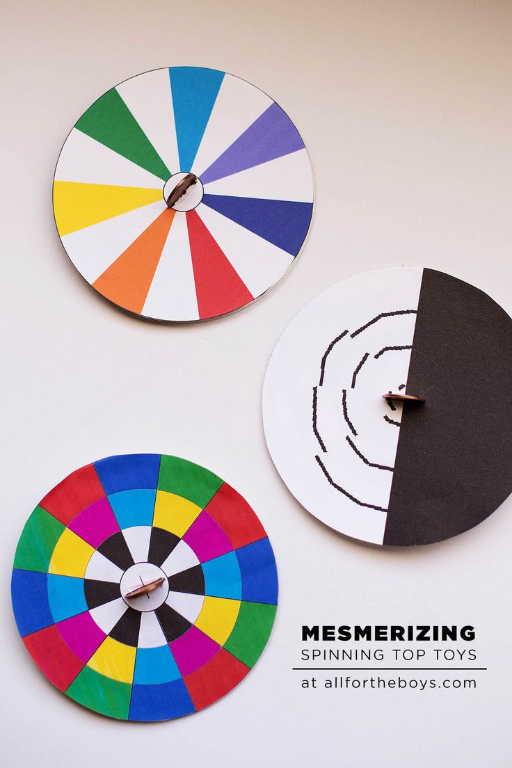 three different types of paper spinnings on a wall