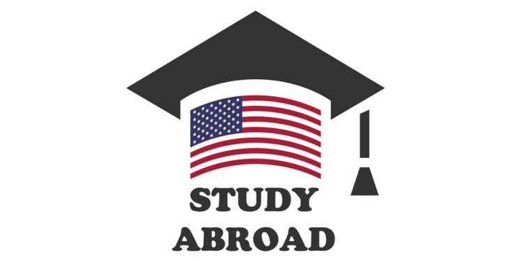 an american flag and graduation cap with the words study abroad