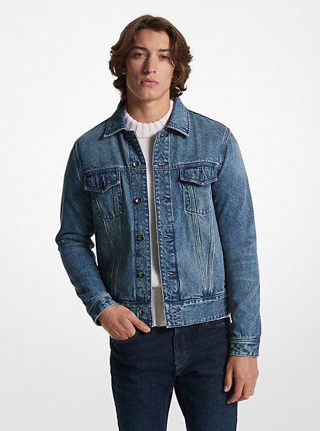 The closet staple that just gets better, wear after wear. This trucker-style denim jacket features classic styling, including front pockets balanced with welt seams for maximum utility. Throw it on over fall knits and summer T-shirts alike. Classic Relaxed Fit Medium Wash Denim Jacket, Fall Denim Jacket With Flap Pockets, Relaxed Fit Denim Jacket With Welt Pockets, Relaxed Fit Dark Wash Denim Jacket With Welt Pockets, Classic Denim Blue Jacket With Relaxed Fit, Classic Denim Blue Jacket In Relaxed Fit, Classic Cotton Denim Jacket With Welt Pockets, Classic Relaxed Fit Denim Jacket In Denim Blue, Casual Medium Wash Outerwear With Flap Pockets