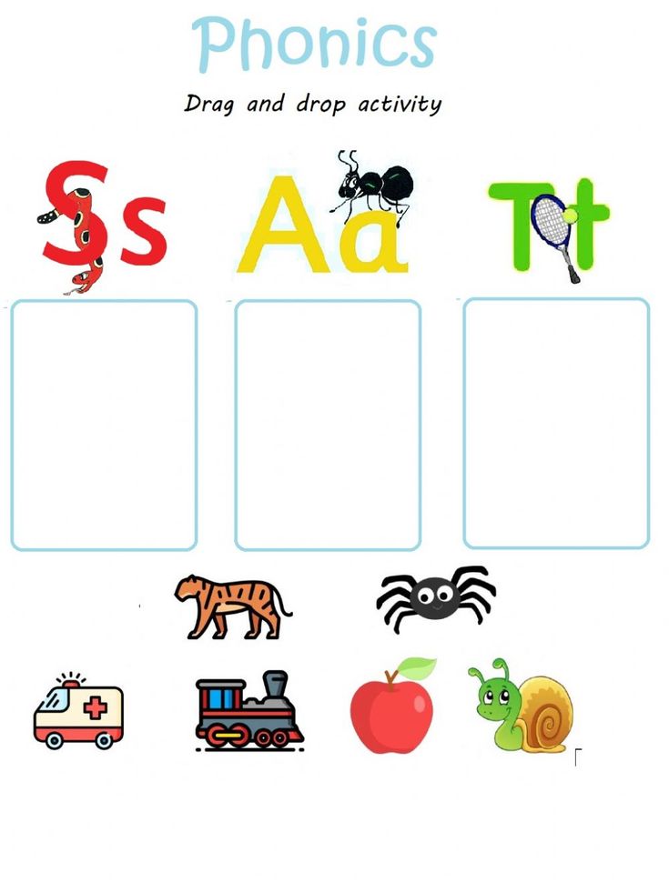 the worksheet for phonics is filled with pictures to help students learn their letters