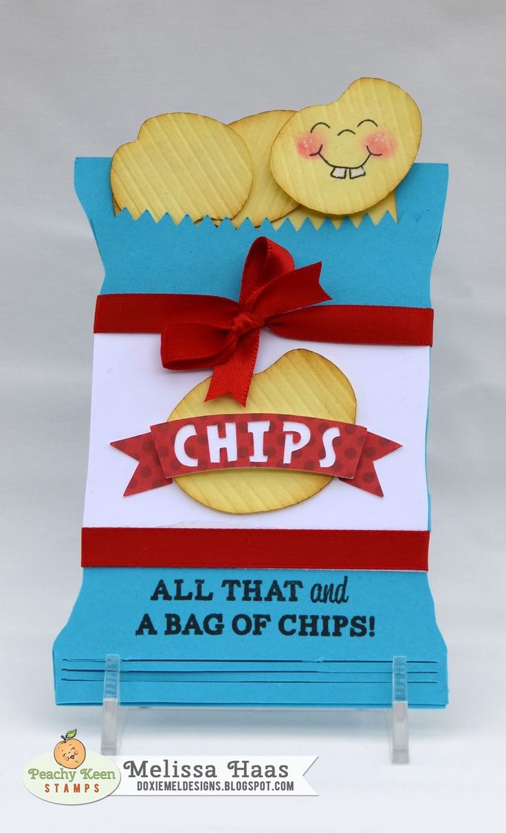 a card made to look like a bag of chips