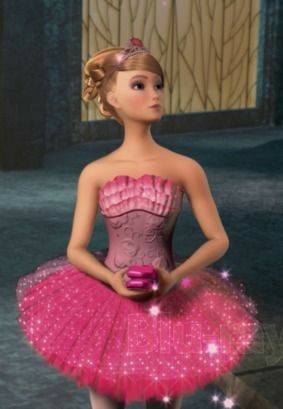 a barbie doll wearing a pink dress with stars on it's chest and skirt