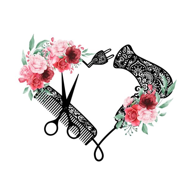 a pair of scissors and some flowers in the shape of a dog with its tail curled up