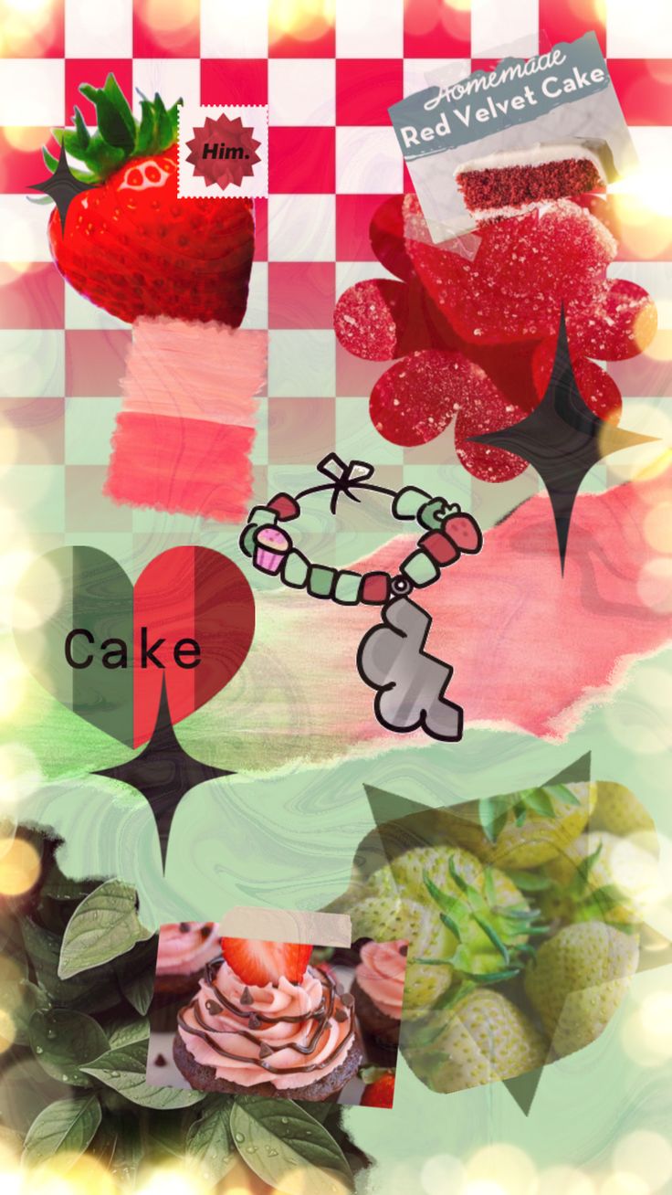 A wallpaper inspired by sprout from dandys world #sprout #dandysworld #redandgreenaesthetic #cake #bakingaesthetic #strawberry Sprout Wallpaper, World Wallpaper, A Wallpaper, Red Velvet Cake, Fruit Cake, Dandy, Sprouts, Cosmos, Red Velvet