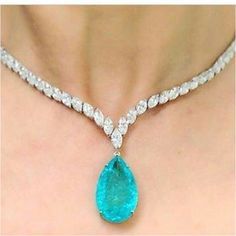 Fine Jewelry. Do you Paraiba Tourmaline Necklace, White Diamond Necklace, Diamonds Necklace, Paraiba Tourmaline, Fine Silver Jewelry, Tourmaline Pendant, Tourmaline Jewelry, Brighton Jewelry, Fabulous Jewelry