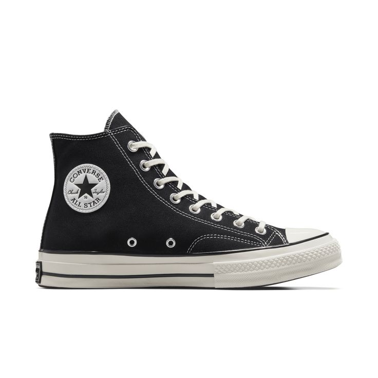 Find CONVERSE Chuck 70 High Top Shoes on Editorialist. THE VINTAGE THROWBACK:Durable, organic canvas Thicker rubber OrthoLite® cushioning Style: 162050C; Color: Black; Size: 4.5; Gender: Male; Age Group: Adult | Converse Chuck 70 High Top Unisex Shoes in Black, Size: 4.5 | 162050C-001 Converse Haute, Chuck 70 Vintage Canvas, Converse Noir, Converse Chuck 70 High Top, Chuck 70 High Top, Chuck Taylor 70, Platform Chucks, Black High Top Shoes, Black Chucks