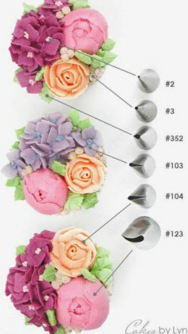 three different types of flowers are shown with measuring spoons