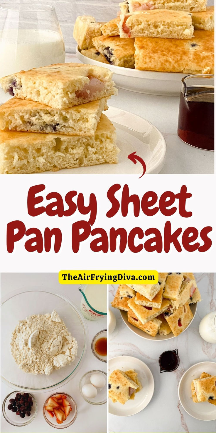 Easy Sheet Pan Pancakes Recipe Gf Sheet Pan Pancakes, Sheet Pan Pancakes With Pancake Mix Easy, Sheet Pan Pancakes Easy, Sheet Pancake Recipe, Sausage Pancakes, Sheet Pancakes, Pancake Bake, Gluten Free Bisquick, Sheet Pan Pancakes