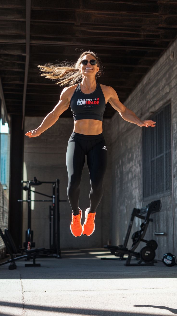 Unleash your Aries energy with a bold workout look: slogan tank, high-performance leggings, and eye-catching sneakers. Capture your power with energetic gym action shots! Aries Energy, Zodiac Fashion, Action Shots, Performance Leggings, Workout Gear, High Performance, Gym, Leggings, Energy