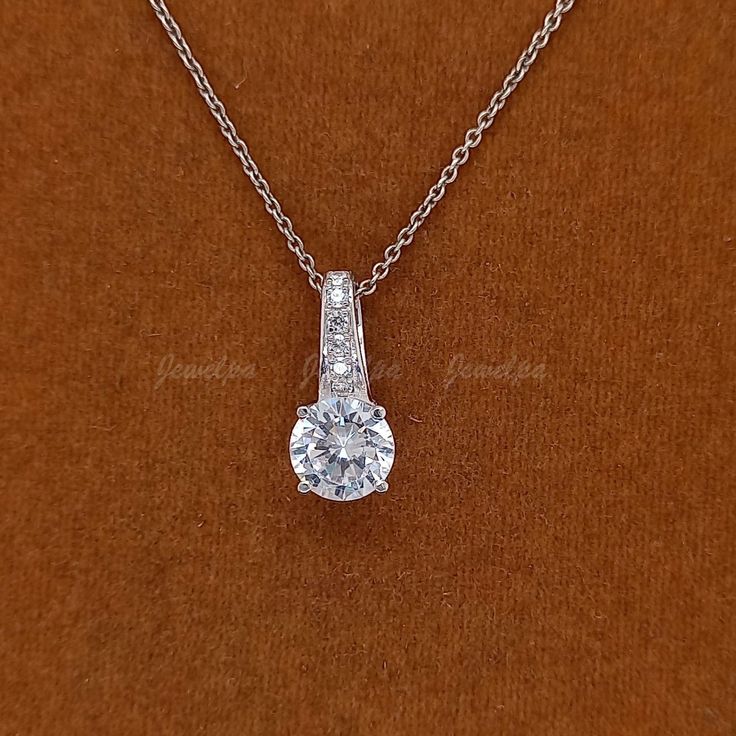 1.30 CT Elegant Round Cut Lab Grown Diamond Pendant, 14K White Gold Fancy Necklace, Sparkling Solitaire Pendant Gift, Wedding Gift Pendant, Single Diamond Necklace, Trending Pendant, Simple Wedding Gift Pendant, Custom Jewelry, Gift For Her, Ring For Women's, Solid Gold & Diamond Pendant ➡ Lab Grown Diamond is also known as 𝐂𝐕𝐃, 𝐇𝐏𝐇𝐓, 𝐆𝐫𝐞𝐞𝐧 𝐃𝐢𝐚𝐦𝐨𝐧𝐝, 𝐄𝐭𝐡𝐢𝐜𝐚𝐥 𝐝𝐢𝐚𝐦𝐨𝐧𝐝, 𝐄𝐜𝐨-𝐅𝐫𝐢𝐞𝐧𝐝𝐥𝐲 𝐃𝐢𝐚𝐦𝐨𝐧𝐝, 𝐄𝐚𝐫𝐭𝐡 𝐅𝐫𝐢𝐞𝐧𝐝𝐥𝐲 𝐃𝐢𝐚𝐦𝐨𝐧𝐝. 🤎 𝗗𝗲𝘀𝗰𝗿? Gold Fancy Necklace, Single Diamond Necklace, Fancy Necklace, Solitaire Pendant Necklace, Green Diamond, Solitaire Pendant, Simple Wedding, Earth Friendly, Gift Wedding