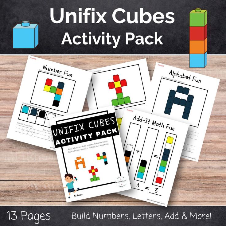 the printable activity pack for children to learn how to use legos and numbers