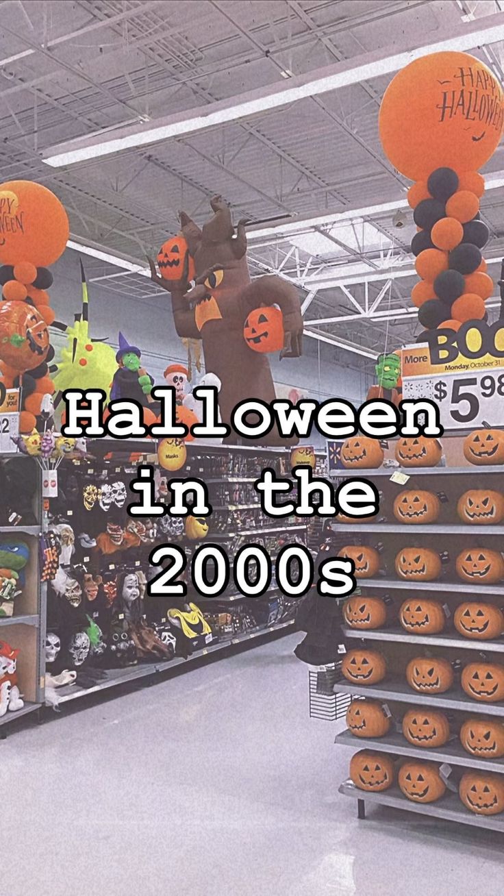 halloween decorations are on display in the store for people to see and do their shopping