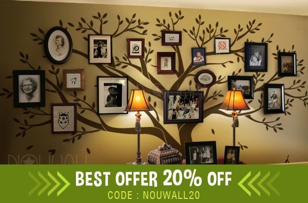 a family tree with pictures on it and the words, save 50 % click here