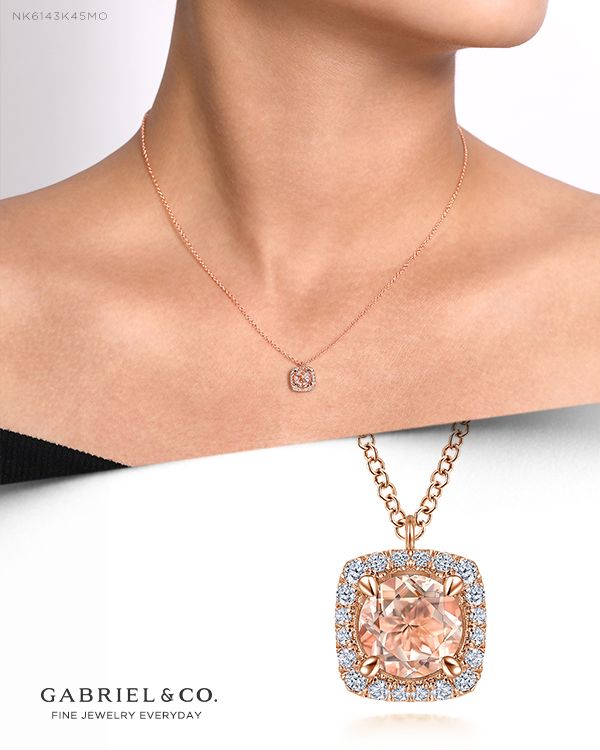 14K Pink Gold Morganite Fashion Necklace NK6144K45MO #GabrielNY #DiamondJewelry #FineJewelry #GabrielAndCo #UniqueJewelry #FineJewelry#FashionJewelry#UniqueJewelry#GiftIdeas#UniqueGifts #DiamondJewelry #Jewelry#Necklaces #DiamondNecklace #GoldNecklace Elegant Pink 14k Rose Gold Jewelry, Formal 14k Rose Gold Pink Gold Necklaces, Formal 14k Rose Gold Pink Necklace, Dazzling Rose Gold Necklace For Formal Occasions, Luxury Pink Gold Morganite Jewelry, Elegant Rose Gold Morganite Jewelry, Dazzling Rose Gold Formal Necklaces, Dazzling Rose Gold Formal Necklace, Luxury 14k Rose Gold Jewelry With Halo Setting