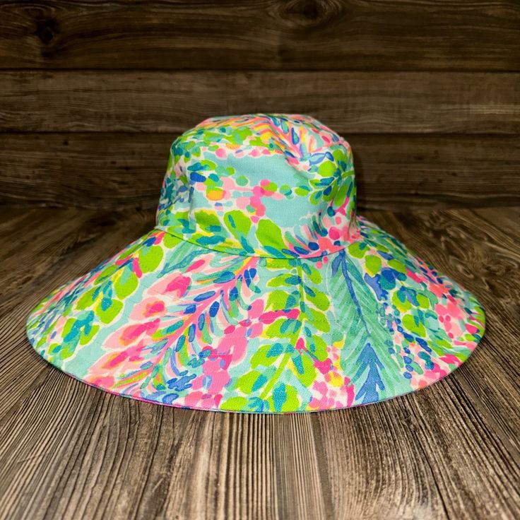 Nwot Lilly Pulitzer Floppy Sun Hat Multi Catch The Wave Bright And Beautiful! Additional Items Listed In This Print Ac Pink Flat Brim Bucket Hat, Spring Multicolor Sun Hat With Flat Brim, Pink Flat Brim Bucket Hat For Spring, Spring Pink Flat Brim Bucket Hat, Pink Curved Brim Bucket Hat For Beach Season, Multicolor Sun Hat For Vacation At Kentucky Derby, Multicolor Sun Hat For Vacation And Kentucky Derby, Multicolor Summer Hat For Garden Party, Multicolor Flat Brim Sun Hat For Kentucky Derby