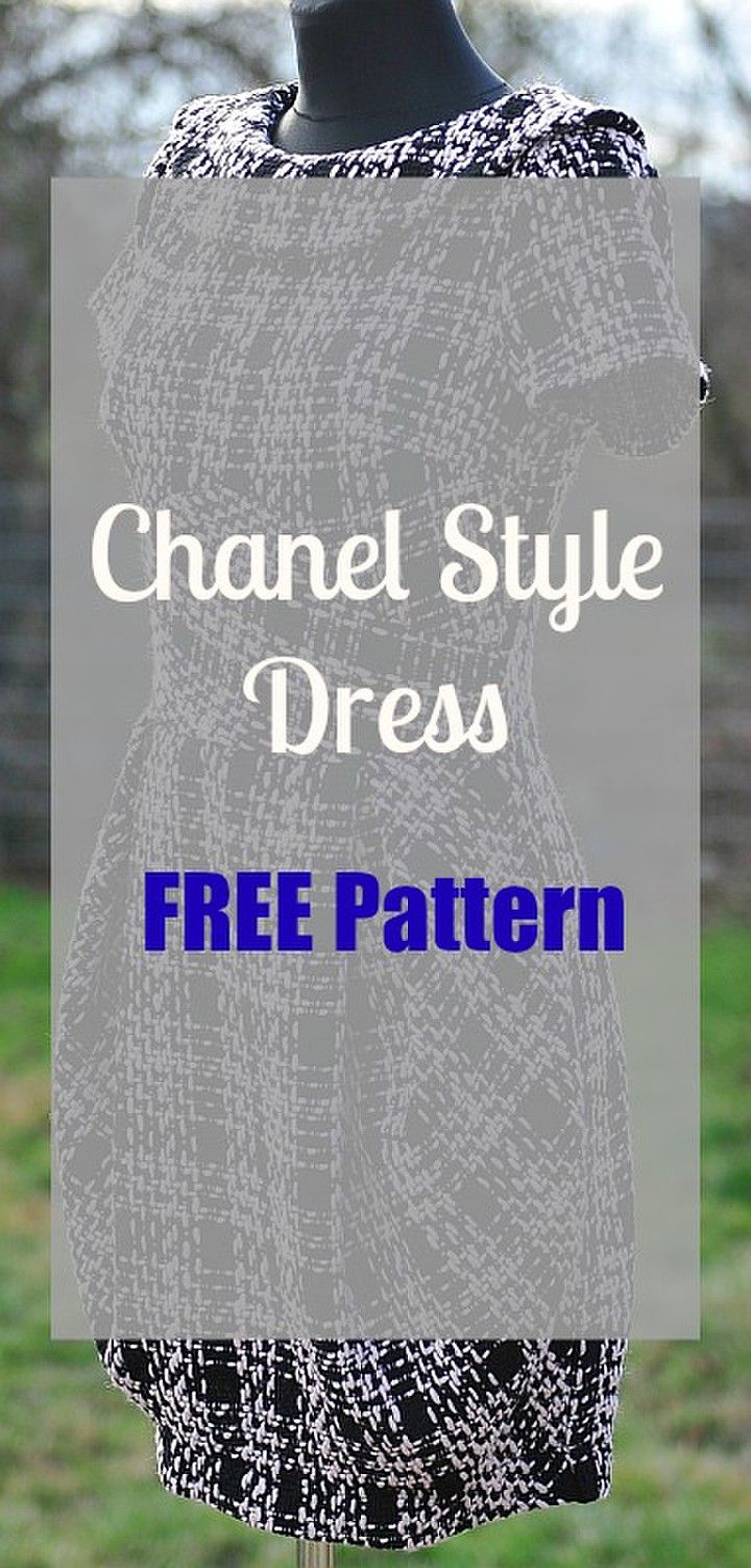 a mannequin with the words chanel style dress free pattern on it and an image