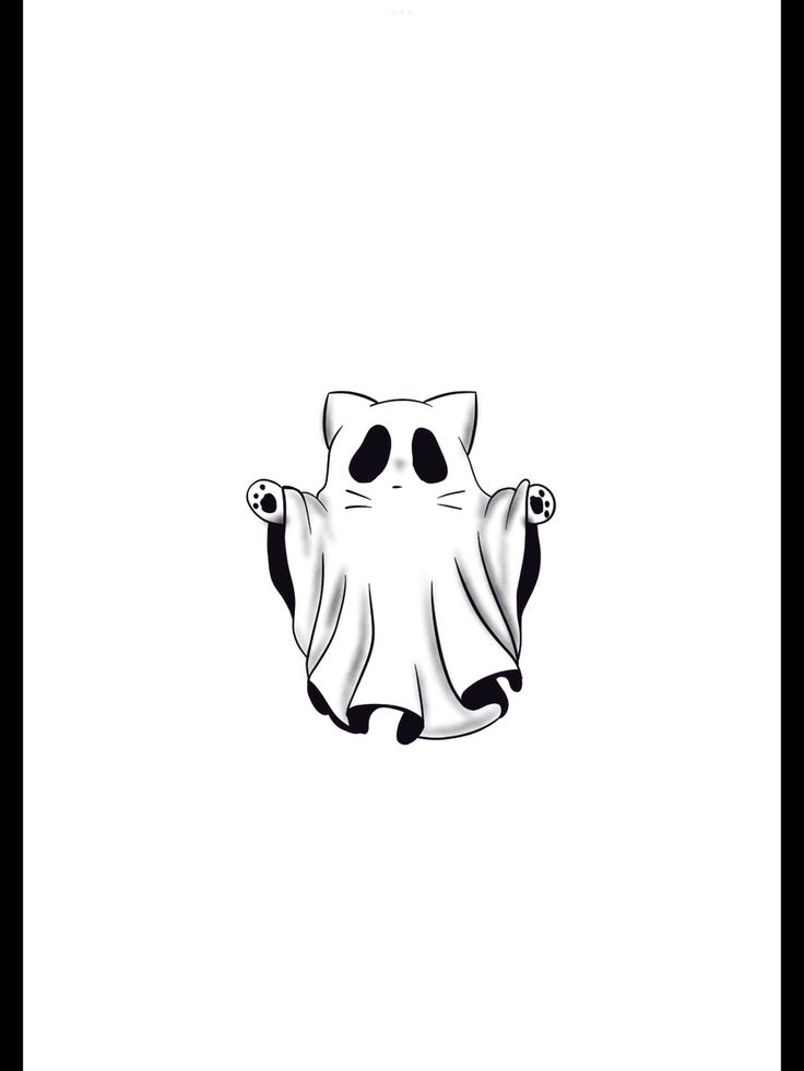 a black and white drawing of a ghost