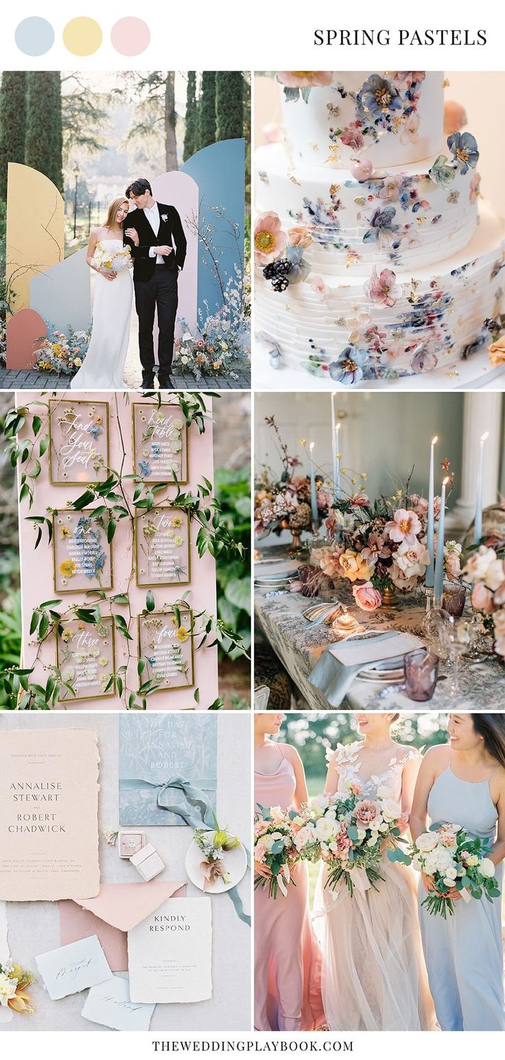 a collage of photos with different wedding colors