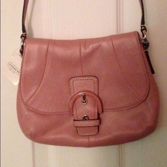 Pink Soho Coach Bag New With Tags... Coach - F45664 Blush Leather Cross Body Bag Measurements: 9"L X 7"W X 2"H... Casual Coach Bags For Fall, Coach Shoulder Bag For Fall Shopping, Pink Everyday Bag For Fall, Coach Bags Pink, Coach Soho Bag, Vintage Messenger Bag, Coach Floral, Red Camo, Bags Pink