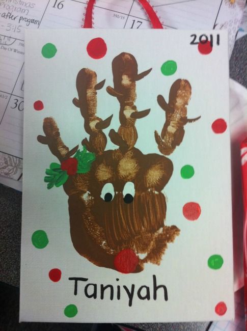 a handmade christmas card with a reindeer's face on it and the words, tamiyah