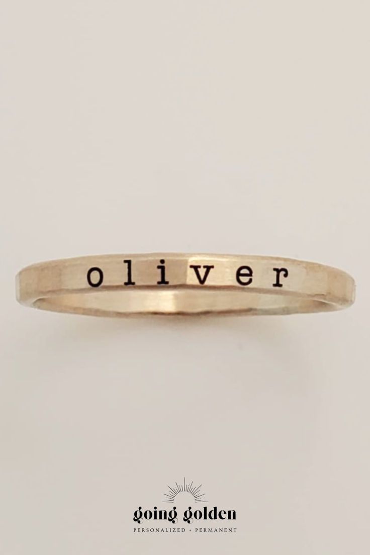 Our aesthetic custom name rings can be personalized & engraved with the name of your loved ones.  They make for unique mom birthday gifts & stackable name rings for moms!  Explore our collection of kids name rings, minimal gold rings for moms & mom jewelry gift ideas here! Name Rings Gold Unique, Name Rings Silver, Stackable Name Rings, Mom Gifts Jewelry, Mom Jewelry Personalized, Personalized Memorial Gifts, Personalized Engraved Gifts, Gold Rings Simple, Name Rings