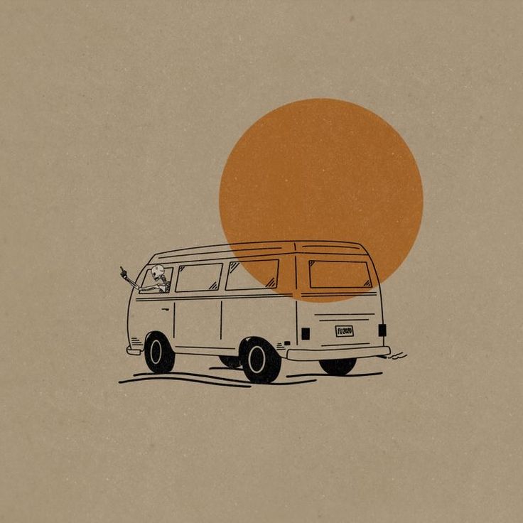 an old van is parked in front of the sun