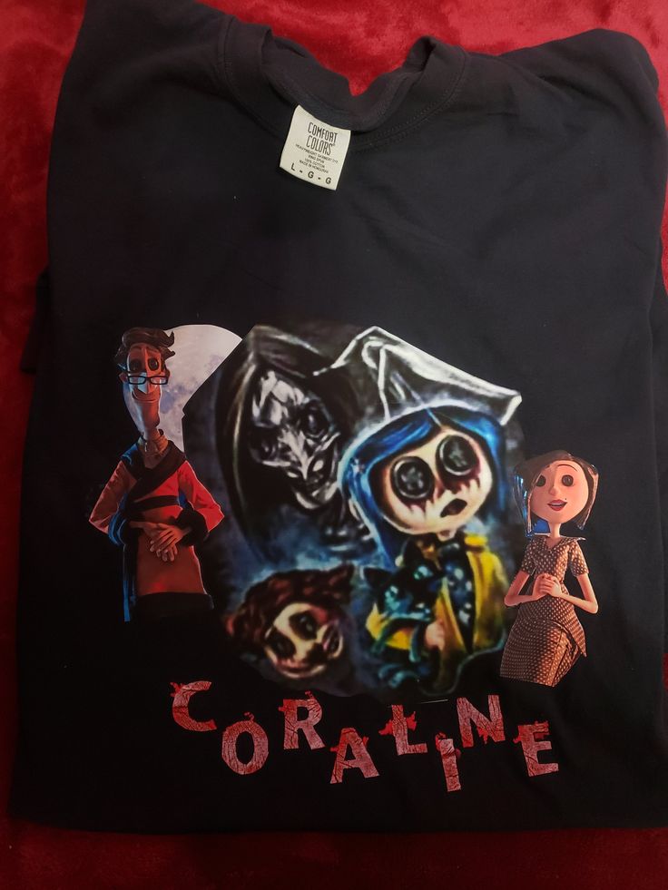 Hi Spooky Lovers ,check out our Comfort Colors, Unisex Adult , Heavyweight  100% Cotton  long sleeve Shirt.Our SPOOKy Coraline Shirt is  Just in time for Halloween,(Black size Large ) Stay Spooky  👻 Themed Long Sleeve Tops With Cartoon Print, Themed Long Sleeve Top With Cartoon Print, Black Long Sleeve T-shirt For Costume Party, Black Themed Top With Sublimation Print, Themed Long Sleeve Tops With Graphic Print, Themed Long Sleeve Fan Merchandise Tops, Black Long Sleeve Shirt With Character Print, Black Long Sleeve Shirt With Sublimation Print, Themed Black Shirt With Character Print