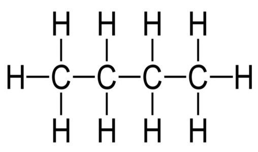 the structural structure of an alcohol - based substance is shown in black and white, with two