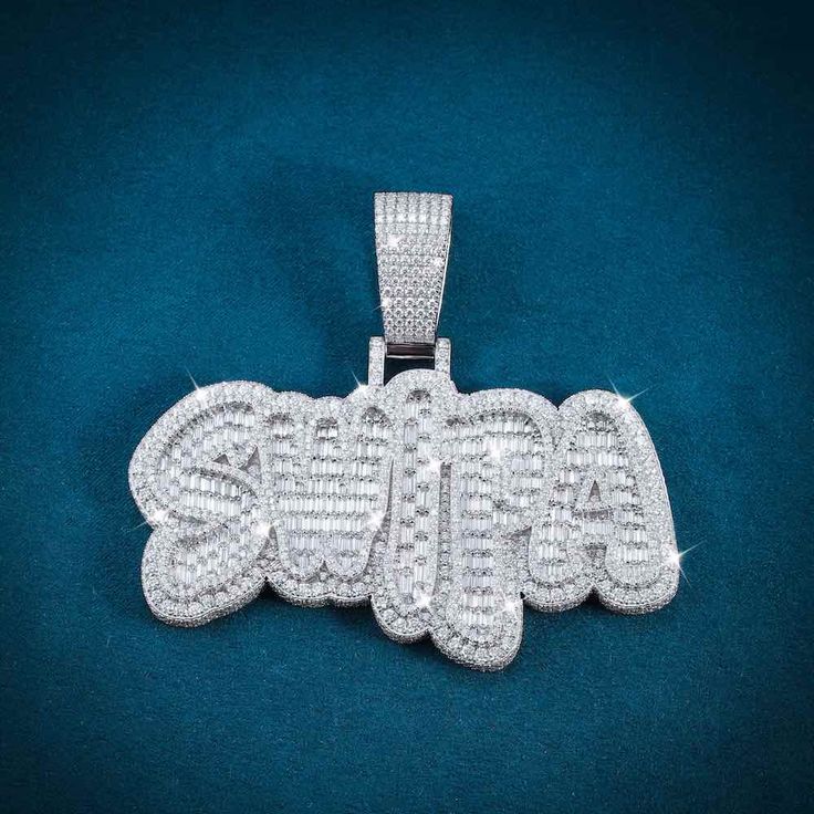 Swipa Custom Diamond Pendant Custom Pendant, Flawless Diamond, Vvs Diamond, Name Pendant, Diamond Tester, Custom Pendants, Letter Pendants, Round Cut, 925 Silver