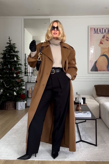 Le Specs L5000163 Unisex Outta … curated on LTK Outfit With Brown Coat, Brown Coat Outfit Winter, Winter Office Outfits Women Cold, Brown Coat Outfits, Brown Long Coat Outfit, Tan Coat Outfit, Super Cold Winter Outfits, Camel Color Outfits, Brown Trench Coat Outfit