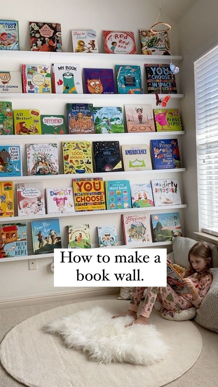 simplyonpurpose on Instagram: This is seriously one of the most asked questions on @simplyonpurpose so I thought I’d just put this here for everyone. Why have a book… Picture Book Cover, Homeschool Room Design, Small Playroom, Baby Playroom, Toddler Playroom, Kids Playroom Decor, Kids Library, Room Book, Nursery Room Inspiration