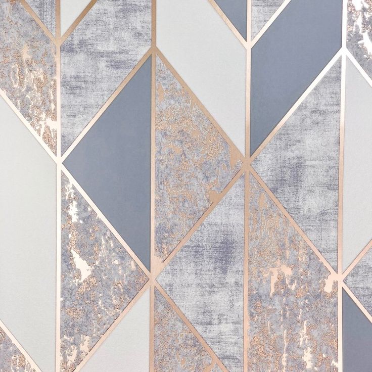 an abstract wallpaper design with gold and blue tones on the surface, including triangles