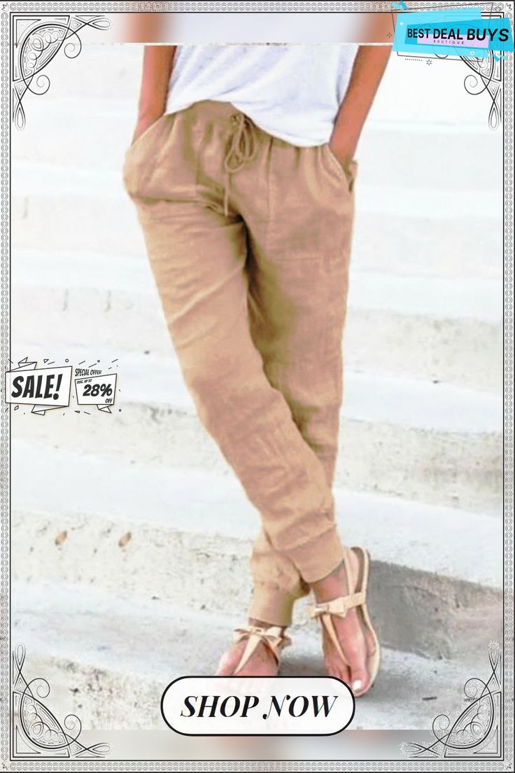 Women Solid Shift Bottoms Casual Pants Casual Tapered Leg Sweatpants For Summer, Summer Straight Leg Sweatpants With Pockets, Summer Straight-leg Sweatpants With Pockets, Summer Full-length Sweatpants With Pockets, Beige Sweatpants With Pockets For Spring, Brown Ankle Pants For Summer, Brown Full-length Pants For Summer, Brown Ankle-length Summer Pants, Brown Full Length Summer Pants