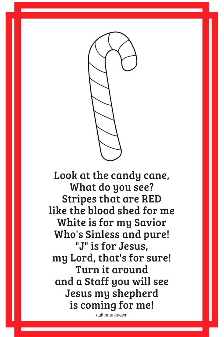 a candy cane with the words look at the candy cane, what do you see?