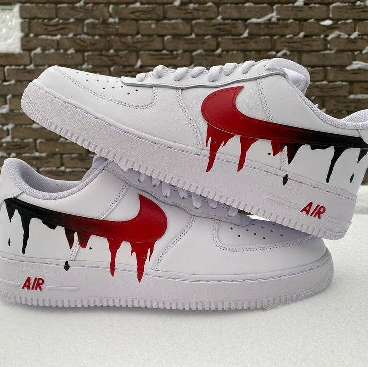 Custom Air Force 1 Aqua Red-shecustomize Black Air Force 1, Drip Design, Custom Shoes Diy, Nike Shoes Air Force, Painted Sneakers, Nike Fashion Shoes, All Nike Shoes, Personalized Shoes, Custom Air Force 1