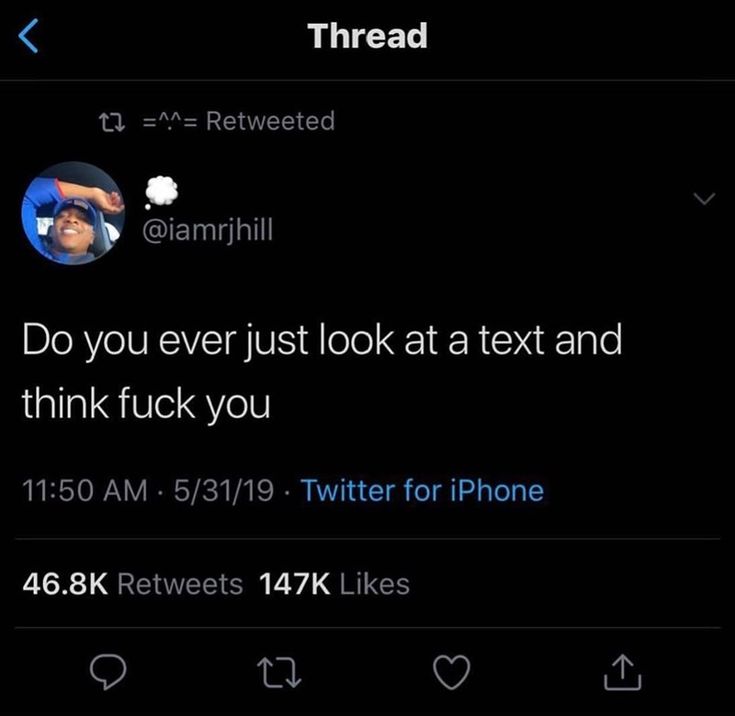 the tweet is posted to someone on their iphone, and it looks like they're texting