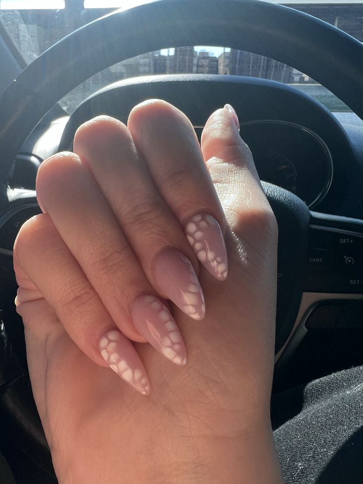 Cute nails | blooming gel | nail art French Tip Blooming Gel, Nails With Blooming Gel Designs, Almond Nails Designs Blooming Gel, Nail Ideas With Blooming Gel, Nail Inspo Gel X Almond, Simple Blooming Gel Nails, Easy Blooming Gel Nail Art, Nail Inspo Blooming Gel, White Blooming Gel Nails