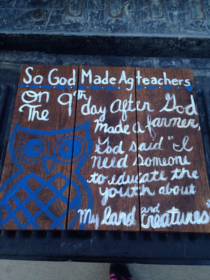 a wooden sign with writing on it that says, so god made teachers on the day after jesus died