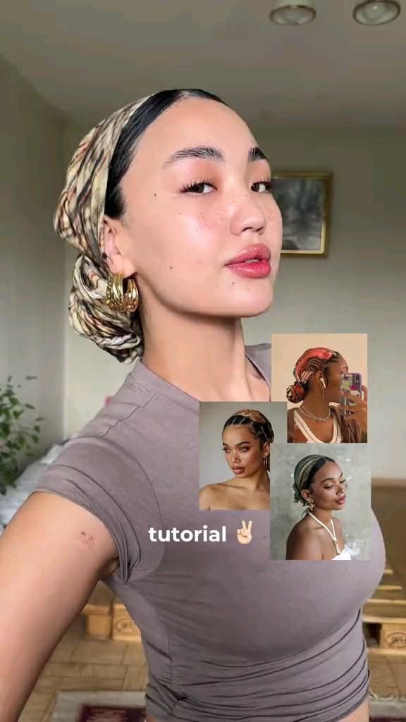 Headwrap Hairstyles, Style Scarves, Hair Wrap Scarf, Mode Turban, Hair Scarf Styles, Head Scarf Styles, Penteado Cabelo Curto, Different Hair, Bandana Hairstyles