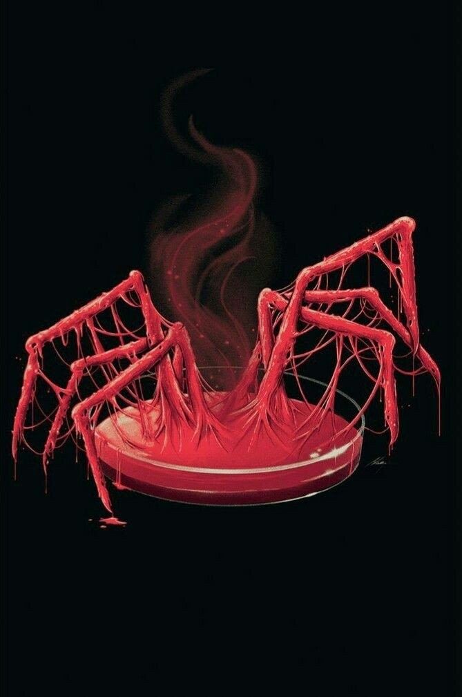 a red plate with some food on top of it and the image is made out of sticks