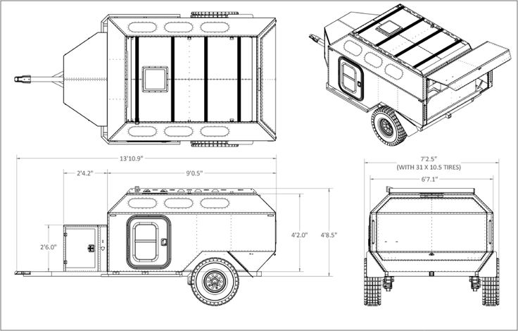 an outline drawing of the side and back view of a small truck with its door open