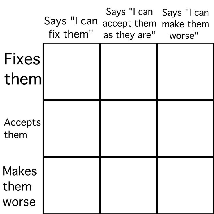 the four squares with words that are in each row, and one is missing them