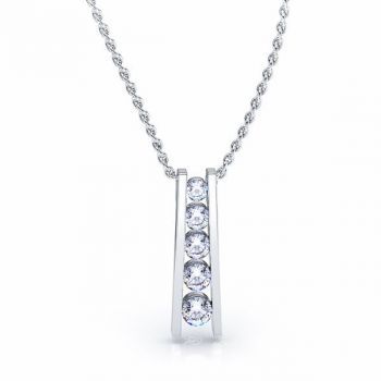 Florence Diamond Journey Pendant Modern Diamond White Jewelry Channel Set, Diamond White Channel Set Necklace, Dazzling Platinum Channel Set Jewelry, Dazzling Channel Set Platinum Jewelry, Dazzling White Gold Channel Set Jewelry, Fine Jewelry Diamond White Channel Set Necklace, White Channel Set Fine Jewelry Necklace, Dazzling White Gold Jewelry With Channel Set, Fine Jewelry White Necklace Channel Set