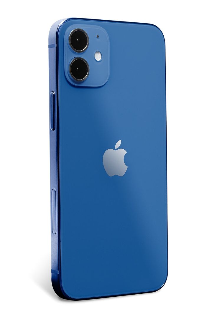 an iphone 11 pro is shown in this blue renderer image, with the camera facing forward