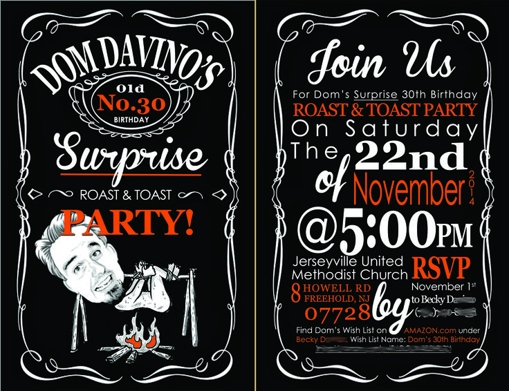 two black and white flyers for a party