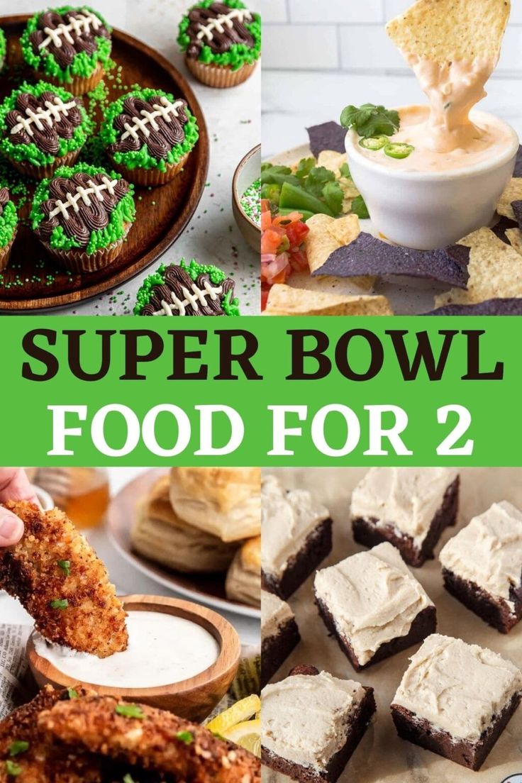 the super bowl food for 2 is ready to be eaten