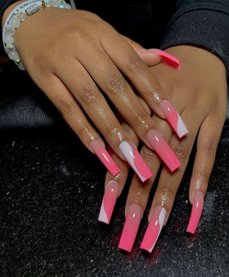 Extra Pink Nails, Nails Photos, Acrylic Toe Nails, Long Acrylic Nail Designs, Hard Nails, Girly Acrylic Nails, French Tip Acrylic Nails, Dope Nail Designs, Long Acrylic Nails Coffin